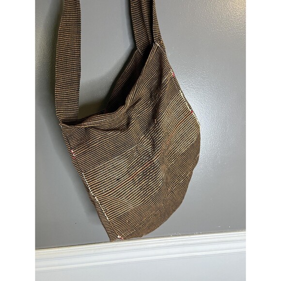 Handmade Woven Shoulder Bag Womens One Size Brown Boho Fringe Crossbody Tribal - Picture 5 of 8